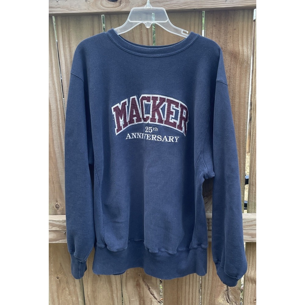 Vintage 90's Champion Reverse Weave Sweatshirt Macker 25th Anniversary XL